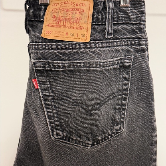 Vintage Levi’s 505 Black Denim Jeans – Men’s 34x30 Classic Straight Leg - Picture 3 of 8